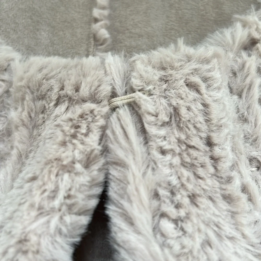 CHI by CARLOS FALCHI Vintage Reversible Luxury Tan Faux-Fur Suede Coat Jacket